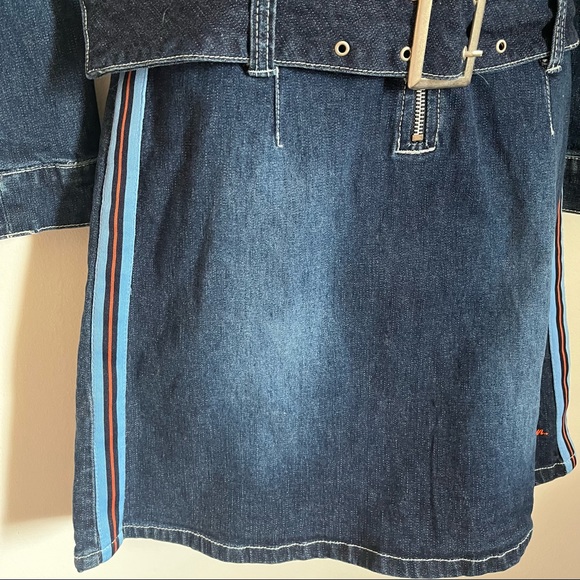 Vintage Y2K Polo Denim Zip Front Dress With Belt Small - Picture 4 of 9